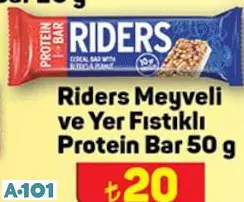 RİDERS MEYVELİ VE YER FISTIKLI PROTEİN BAR 50 G